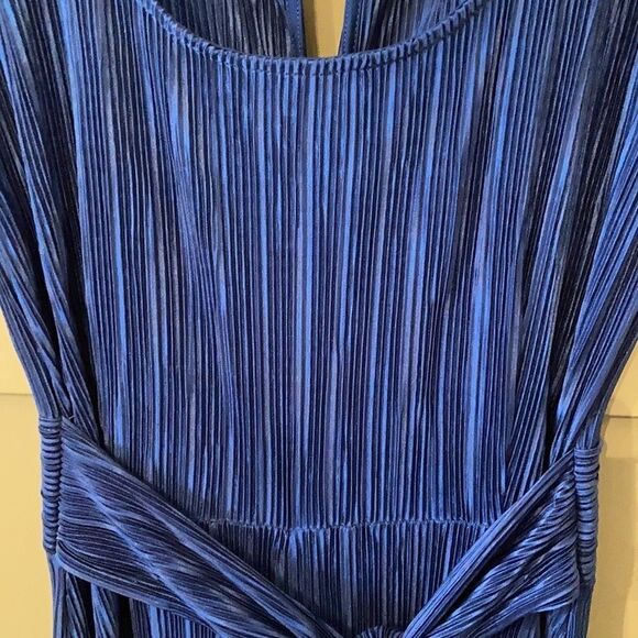 Anthropologie Maeve Sonata Jumpsuit Wide Leg Cropped Pleated Blue Size 4 NWT - Picture 9 of 16